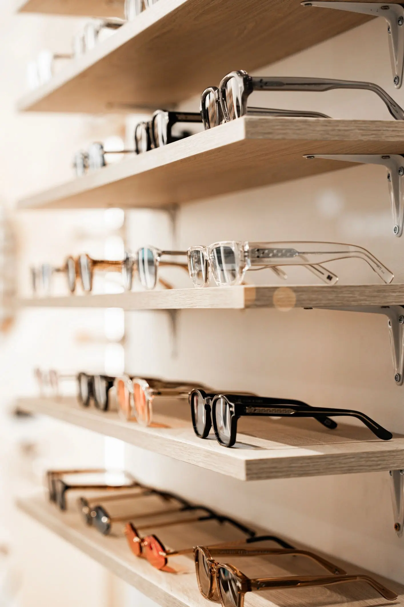 Eyewear collection in a store