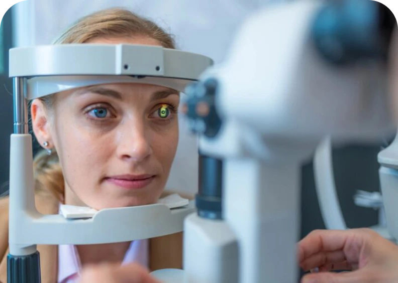 Woman undergoing eye examination